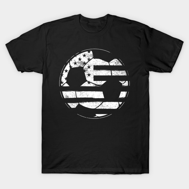 Soccer American Flag T-Shirt by KAWAIITEE